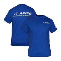 APICO TEAM CREW NECK TEE SHIRT BLUE/WHITE/YELLOW LARGE